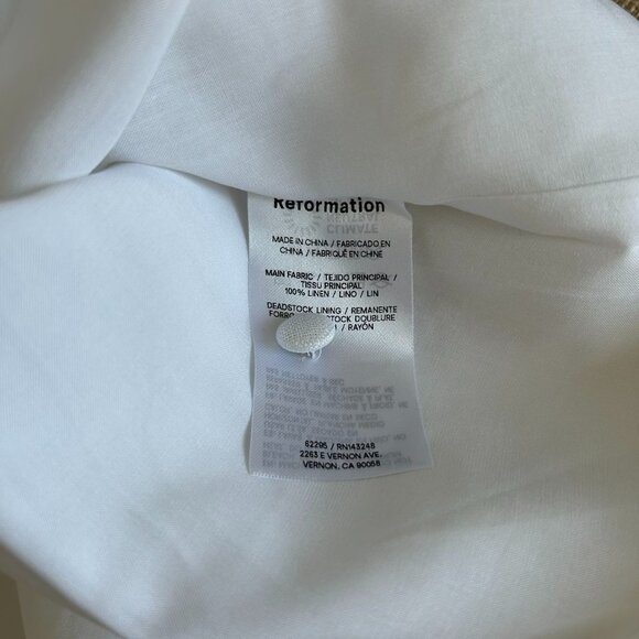 Reformation Kaya Linen Mini Dress Sz2 White - Picture 10 of 11